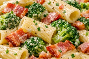 Bild på Pasta med bacon och broccoli